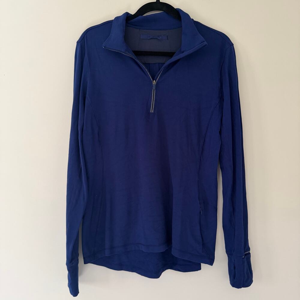 Lululemon Blue Quarter Zip 1/4 Zip Long Sleeve Workout Top